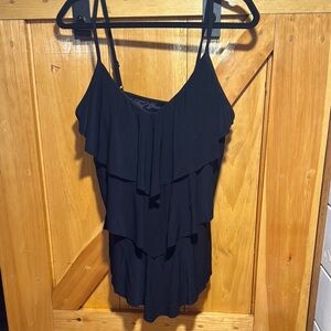 Magicsuit by Miraclesuit Black Tiered Tankini Top Size 14